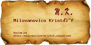 Milovanovics Kristóf névjegykártya